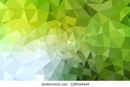 Light Green, Yellow vector abstract mosaic backdrop. Creative geometric illustration in Origami style with gradient. Triangular pattern for your design.