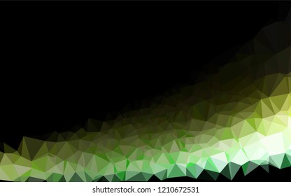 Light Green, Yellow vector abstract polygonal layout. Geometric illustration in Origami style with gradient.  Brand new style for your business design.