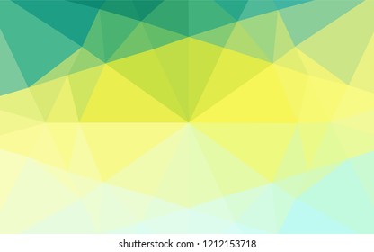 Light Green, Yellow vector abstract mosaic background. Glitter abstract illustration with an elegant design. The best triangular design for your business.