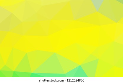 Light Green, Yellow vector abstract mosaic backdrop. Creative illustration in halftone style with gradient. The best triangular design for your business.