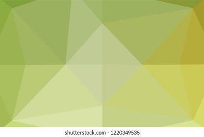 Light Green, Yellow vector abstract polygonal cover. Shining illustration, which consist of triangles. Triangular pattern for your business design.