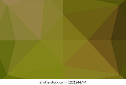 Light Green, Yellow vector abstract mosaic pattern. An elegant bright illustration with gradient. The best triangular design for your business.