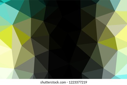 Light Green, Yellow vector abstract mosaic pattern. Geometric illustration in Origami style with gradient.  The template can be used as a background for cell phones.