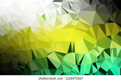 Light Green, Yellow vector abstract mosaic background. Triangular geometric sample with gradient.  The elegant pattern can be used as part of a brand book.