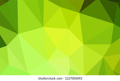 Light Green, Yellow vector abstract mosaic pattern. Geometric illustration in Origami style with gradient.  Template for cell phone's backgrounds.