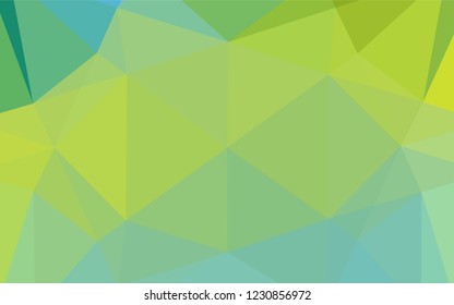 Light Green, Yellow vector abstract mosaic backdrop. A completely new color illustration in a vague style. The best triangular design for your business.