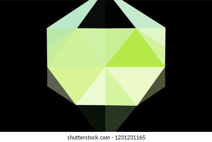 Light Green, Yellow vector abstract mosaic backdrop. Glitter abstract illustration with an elegant design. Triangular pattern for your business design.