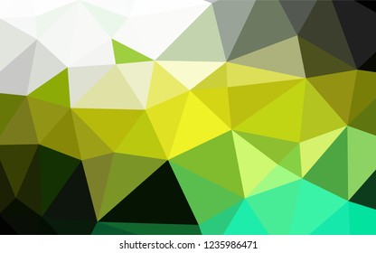 Light Green, Yellow vector abstract polygonal cover. Geometric illustration in Origami style with gradient.  The elegant pattern can be used as part of a brand book.