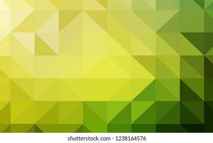 Light Green, Yellow vector abstract polygonal background. A completely new color illustration in a polygonal style. Brand new design for your business.