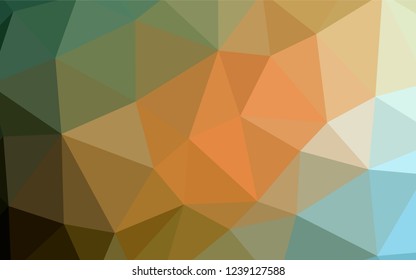 Light Green, Yellow vector abstract polygonal template. Elegant bright polygonal illustration with gradient. Triangular pattern for your design.