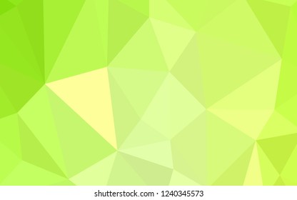 Light Green, Yellow vector abstract polygonal template. Creative illustration in halftone style with triangles. A completely new design for your leaflet.