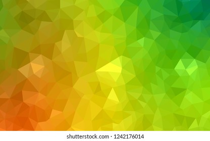 Light Green, Yellow vector abstract polygonal background. Colorful illustration in polygonal style with gradient. Brand new design for your business.