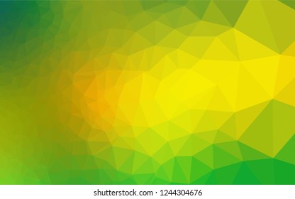 Light Green, Yellow vector abstract mosaic background. Colorful illustration in abstract style with gradient. Brand new style for your business design.