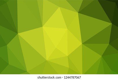Light Green, Yellow vector abstract polygonal pattern. Shining polygonal illustration, which consist of triangles. Brand new style for your business design.