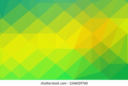 Light Green, Yellow vector abstract polygonal texture. Triangular geometric sample with gradient.  New texture for your design.