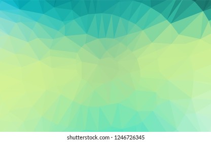 Light Green, Yellow vector abstract polygonal texture. Shining colored illustration in a Brand new style. Triangular pattern for your business design.