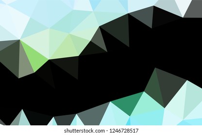 Light Green, Yellow vector abstract polygonal texture. Brand new colored illustration in blurry style with gradient. Triangular pattern for your business design.