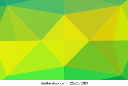 Light Green, Yellow vector abstract polygonal cover. Geometric illustration in Origami style with gradient.  Brand new style for your business design.