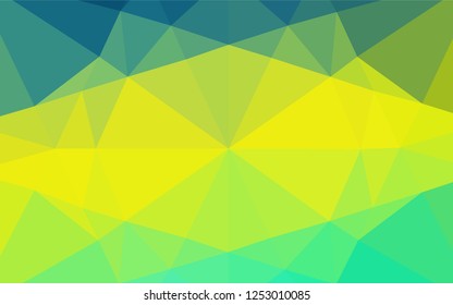 Light Green, Yellow vector abstract polygonal cover. Brand new colored illustration in blurry style with gradient. The polygonal design can be used for your web site.