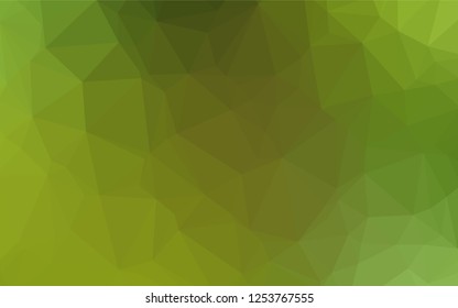 Light Green, Yellow vector abstract polygonal cover. Geometric illustration in Origami style with gradient.  The template can be used as a background for cell phones.