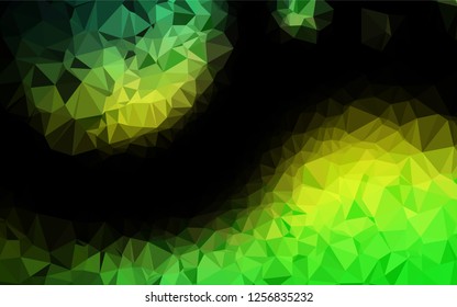 Light Green, Yellow vector abstract mosaic background. A sample with polygonal shapes. The best triangular design for your business.