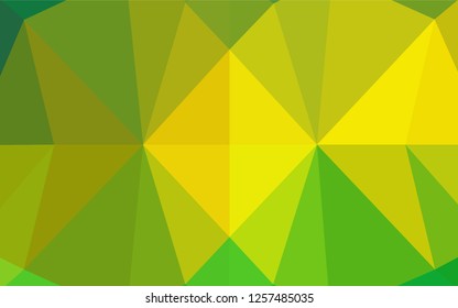 Light Green, Yellow vector abstract polygonal layout. Colorful abstract illustration with gradient. A completely new design for your business.
