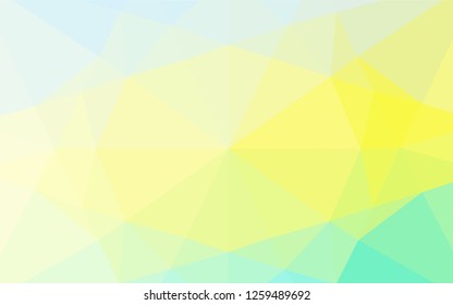 Light Green, Yellow vector abstract polygonal layout. Creative geometric illustration in Origami style with gradient. Triangular pattern for your business design.