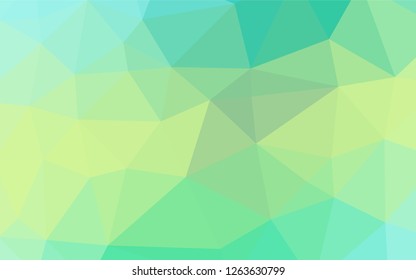 Light Green, Yellow vector abstract mosaic pattern. Geometric illustration in Origami style with gradient.  Triangular pattern for your business design.