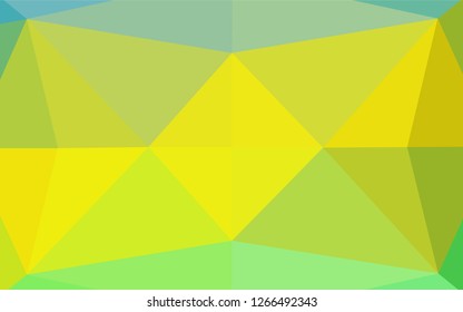 Light Green, Yellow vector abstract polygonal texture. A completely new color illustration in a vague style. The textured pattern can be used for background.