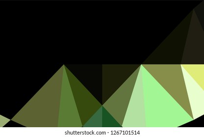 Light Green, Yellow vector abstract polygonal layout. Triangular geometric sample with gradient.  The best triangular design for your business.