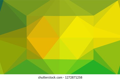 Light Green, Yellow vector abstract mosaic backdrop. A sample with polygonal shapes. The best triangular design for your business.