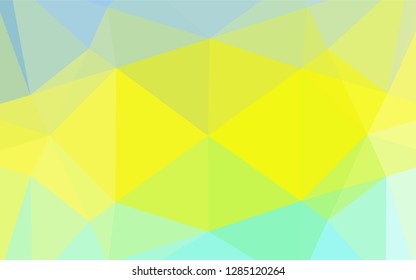 Light Green, Yellow vector abstract polygonal layout. Triangular geometric sample with gradient.  Brand new design for your business.