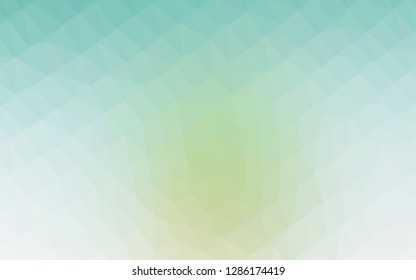 Light Green, Yellow vector abstract mosaic backdrop. Shining illustration, which consist of triangles. Template for your brand book.