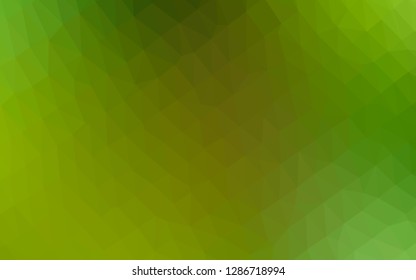 Light Green, Yellow vector abstract mosaic background. Modern geometrical abstract illustration with gradient. The best triangular design for your business.