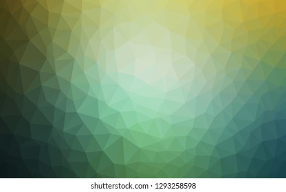 Light Green, Yellow vector abstract polygonal background. Creative illustration in halftone style with triangles. Brand new design for your business.