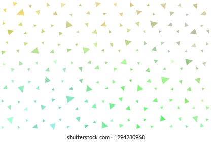 Light Green, Yellow vector  abstract mosaic backdrop. Glitter abstract illustration with an elegant triangles. Triangular pattern for your design.
