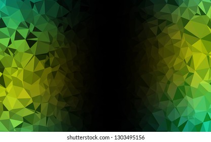 Light Green, Yellow vector abstract polygonal texture. A completely new color illustration in a vague style. The best triangular design for your business.