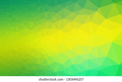 Light Green, Yellow vector abstract mosaic pattern. Shining illustration, which consist of triangles. Polygonal design for your web site.