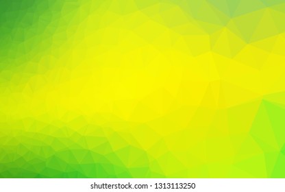 Light Green, Yellow vector abstract polygonal texture. A completely new color illustration in a vague style. Textured pattern for background.