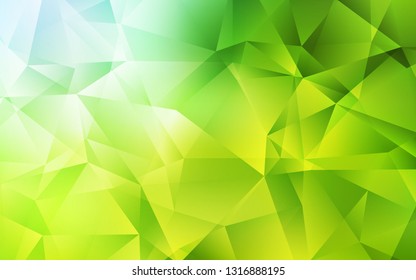 Light Green, Yellow vector abstract mosaic backdrop. A sample with polygonal shapes. Polygonal design for your web site.
