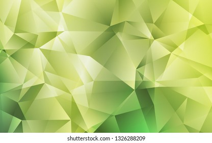 Light Green, Yellow vector abstract polygonal pattern. Shining colorful illustration with triangles. Brand new style for your business design.