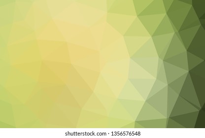 Light Green, Yellow vector abstract mosaic backdrop. Shining illustration, which consist of triangles. The best triangular design for your business.
