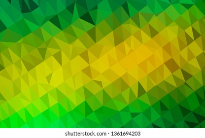 Light Green, Yellow vector abstract polygonal layout. Colorful illustration in Origami style with gradient.  Template for a cell phone background.