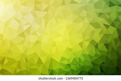 Light Green, Yellow vector abstract mosaic backdrop. Glitter abstract illustration with an elegant triangles. Textured pattern for your backgrounds.