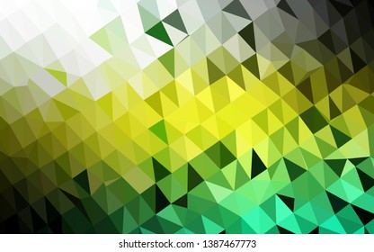 Light Green, Yellow vector abstract polygonal texture. A sample with polygonal shapes. Brand new design for your business.