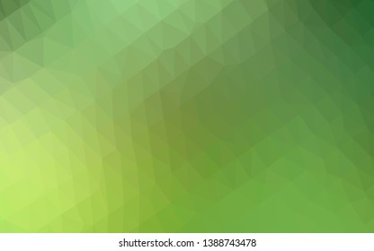 Light Green, Yellow vector abstract mosaic background. Triangular geometric sample with gradient.  Completely new template for your business design.