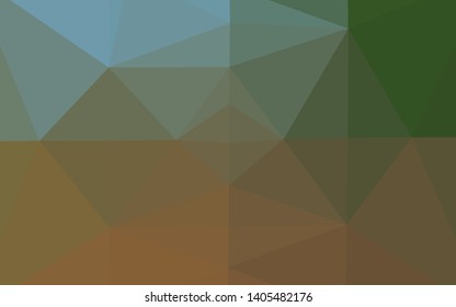 Light Green, Yellow vector abstract polygonal layout. Shining illustration, which consist of triangles. Completely new design for your business.