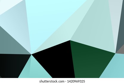 Light Green, Yellow vector abstract mosaic pattern. Shining illustration, which consist of triangles. Triangular pattern for your business design.