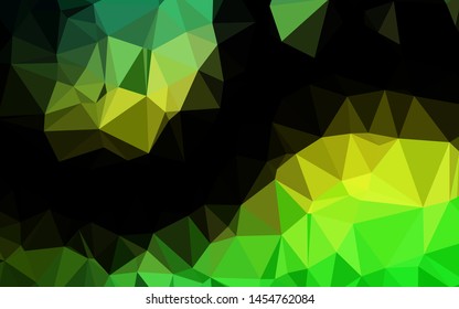 Light Green, Yellow vector abstract polygonal texture. A completely new color illustration in a vague style. Elegant pattern for a brand book.