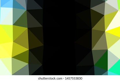 Light Green, Yellow vector abstract mosaic backdrop. Shining illustration, which consist of triangles. The best triangular design for your business.